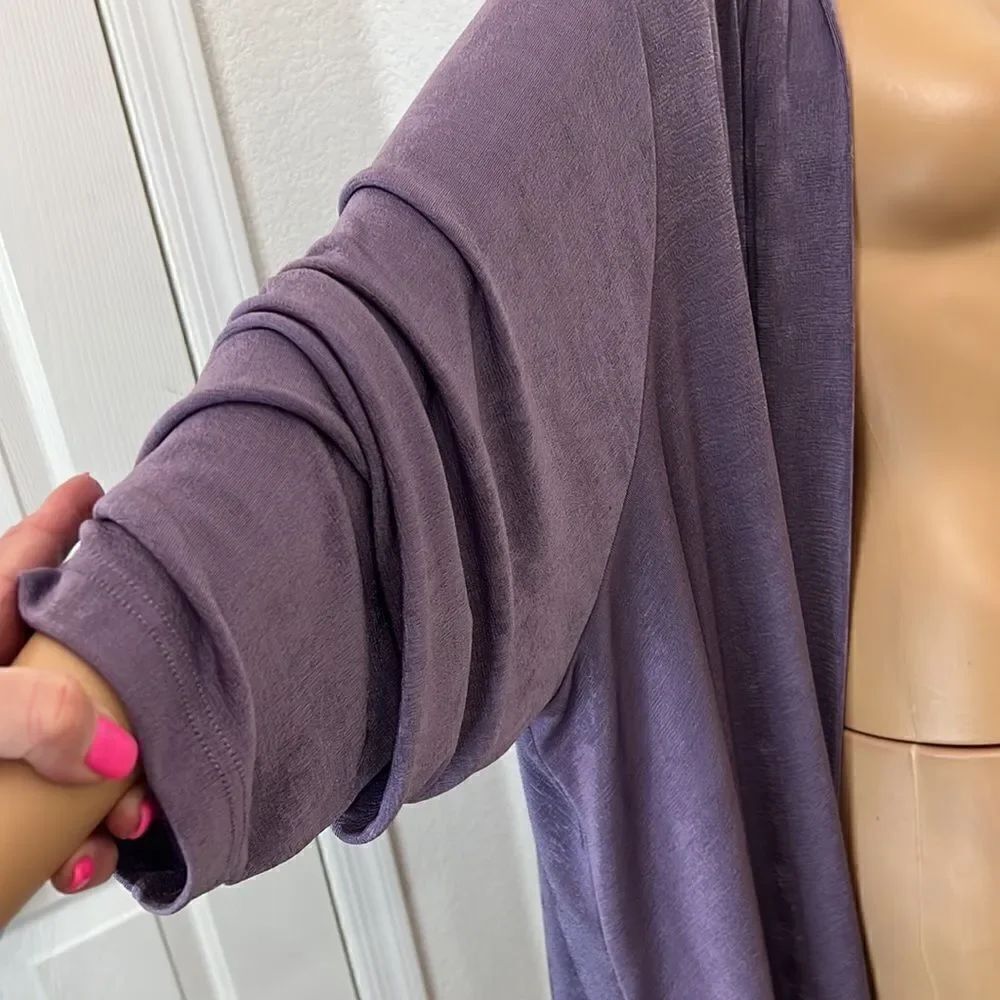 Brylane Woman Collection 3X Open Front Cardigan Violet Iris Purple Topper Jacket - Picture 4 of 11